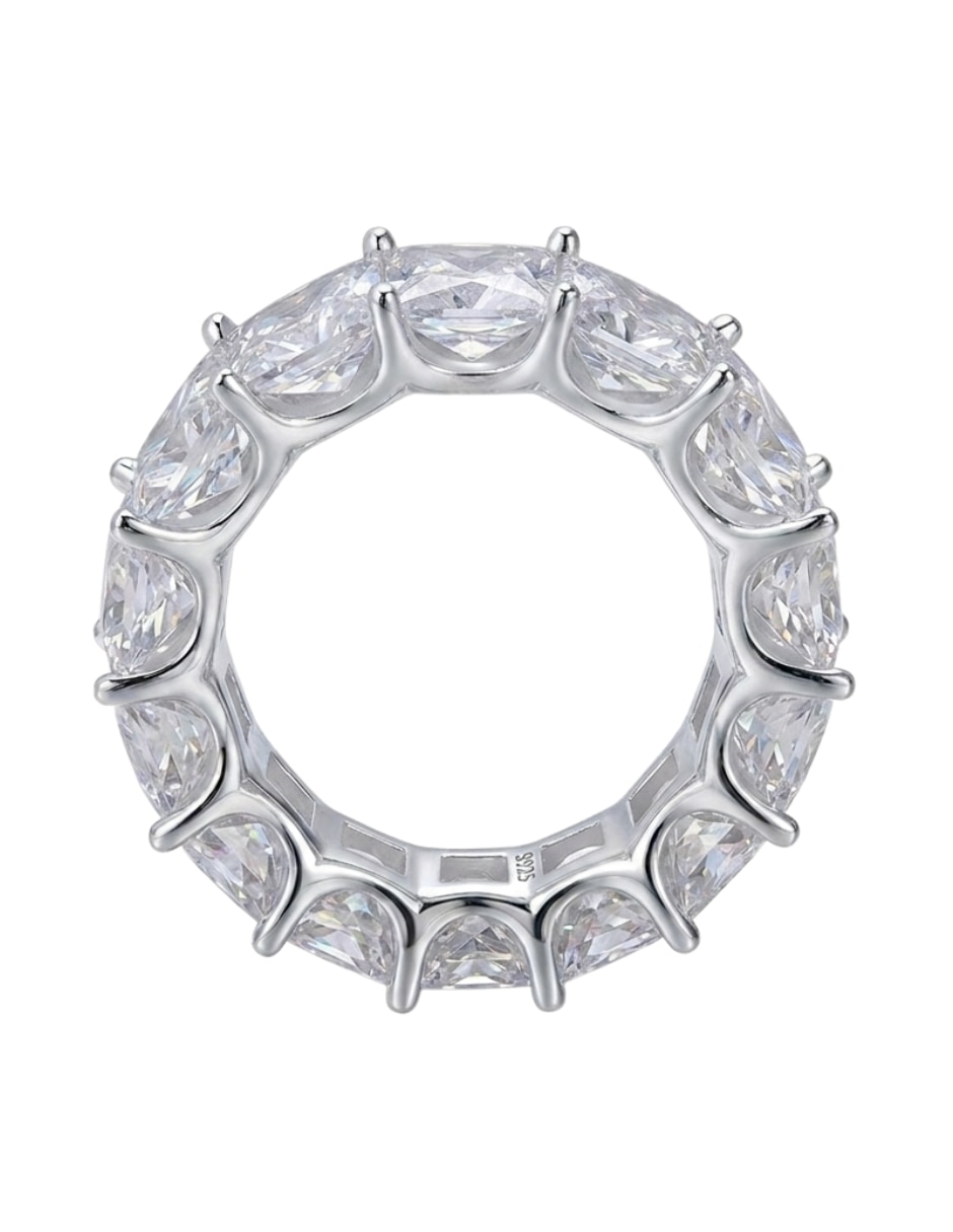 Anillo multi gemas brillo P 925 de plata zirconia pavé 2