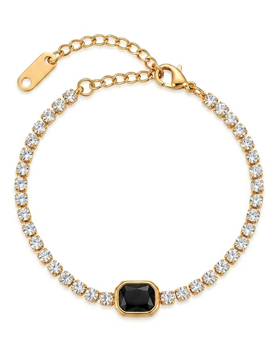 Pulsera Ana maria Mexico de acero inoxidable 18 k pulsera de cristales con acabado baño de oro