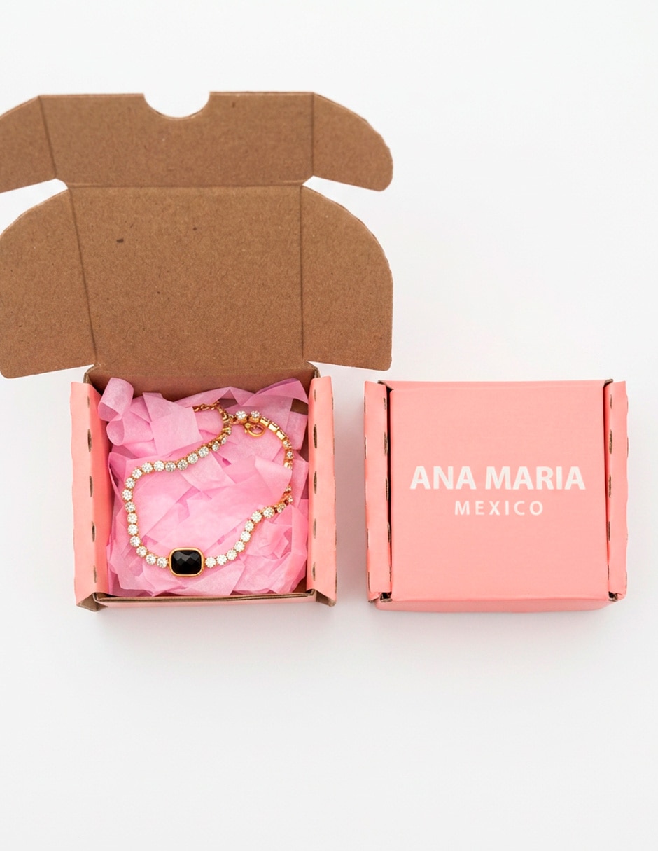 Pulsera Ana maria Mexico de acero inoxidable 18 k pulsera de cristales con acabado baño de oro