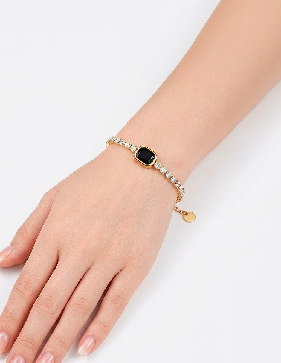Pulsera Ana maria Mexico de acero inoxidable 18 k pulsera de cristales con acabado baño de oro