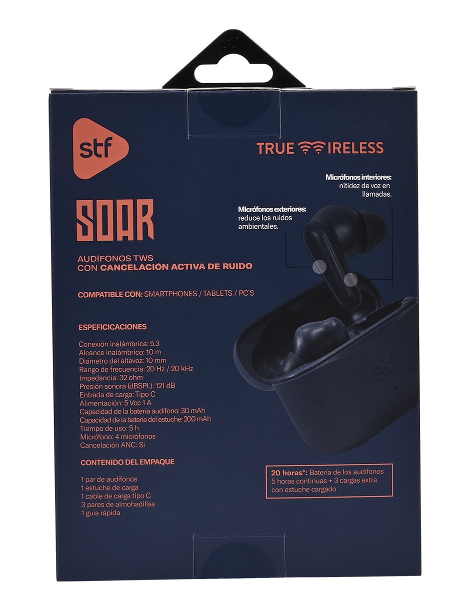 Audífonos True Wireless STF Soar inalámbricos con cancelación de ruido