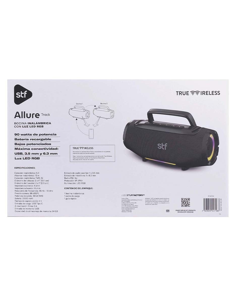 Bocina portátil recargable STF Allure Track