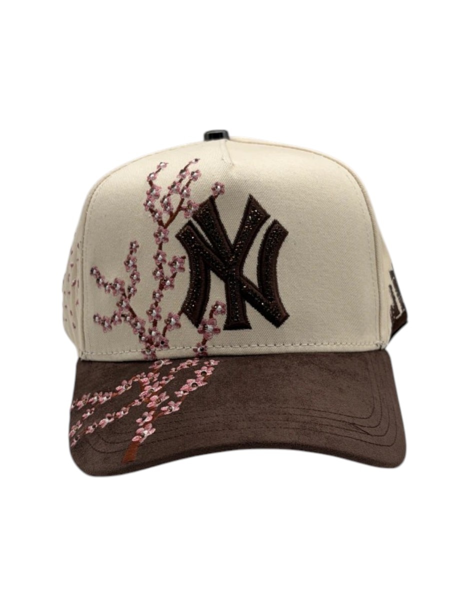 Gorra visera curva snapback casual Sakura Tan Pink para hombre