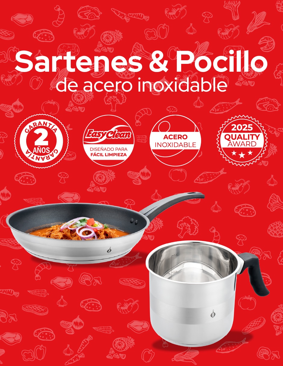 Set de sartenes Cookit de acero inoxidable 3 piezas
