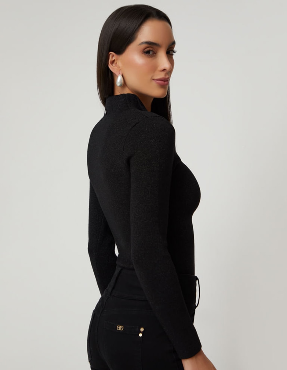 Suéter cuello con cierre para mujer 4