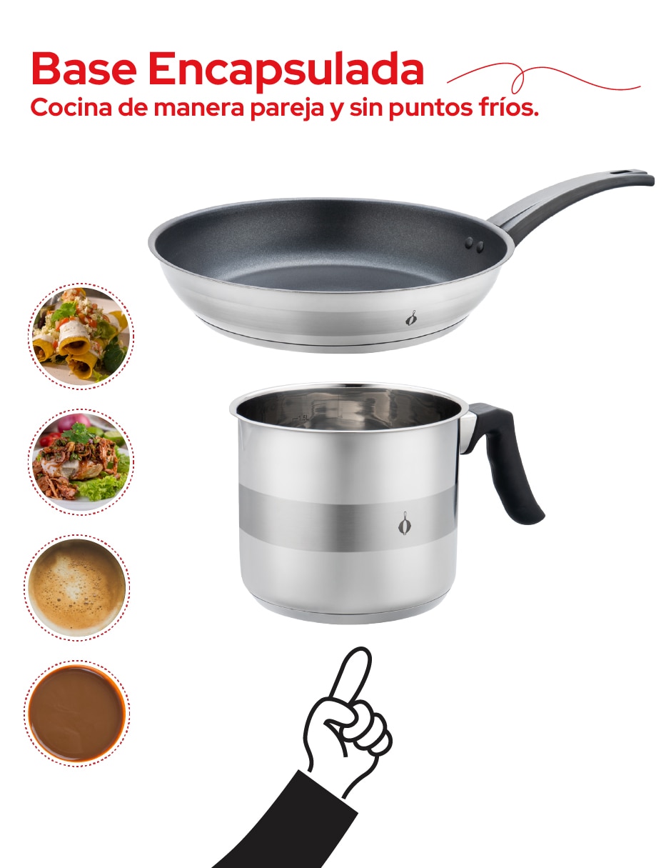 Sartén de acero inoxidable 2 piezas 7