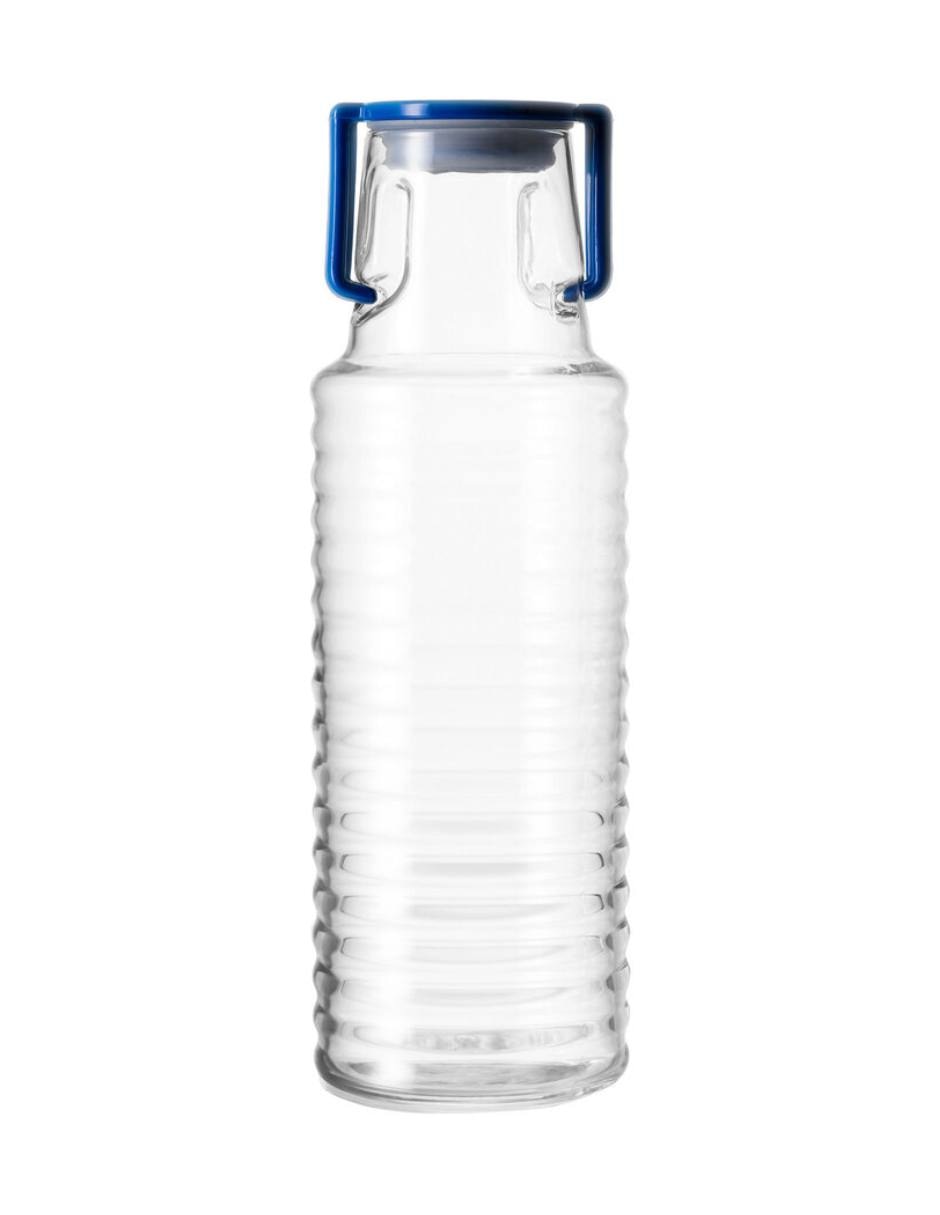 Botella de agua de vidrio Argo con tapa a presión 1 L