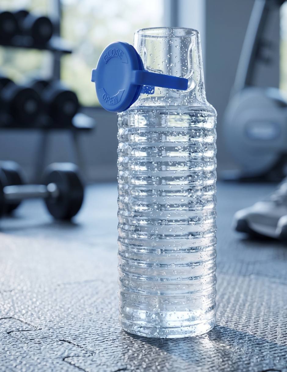 Botella de agua de vidrio Argo con tapa a presión 1 L 2