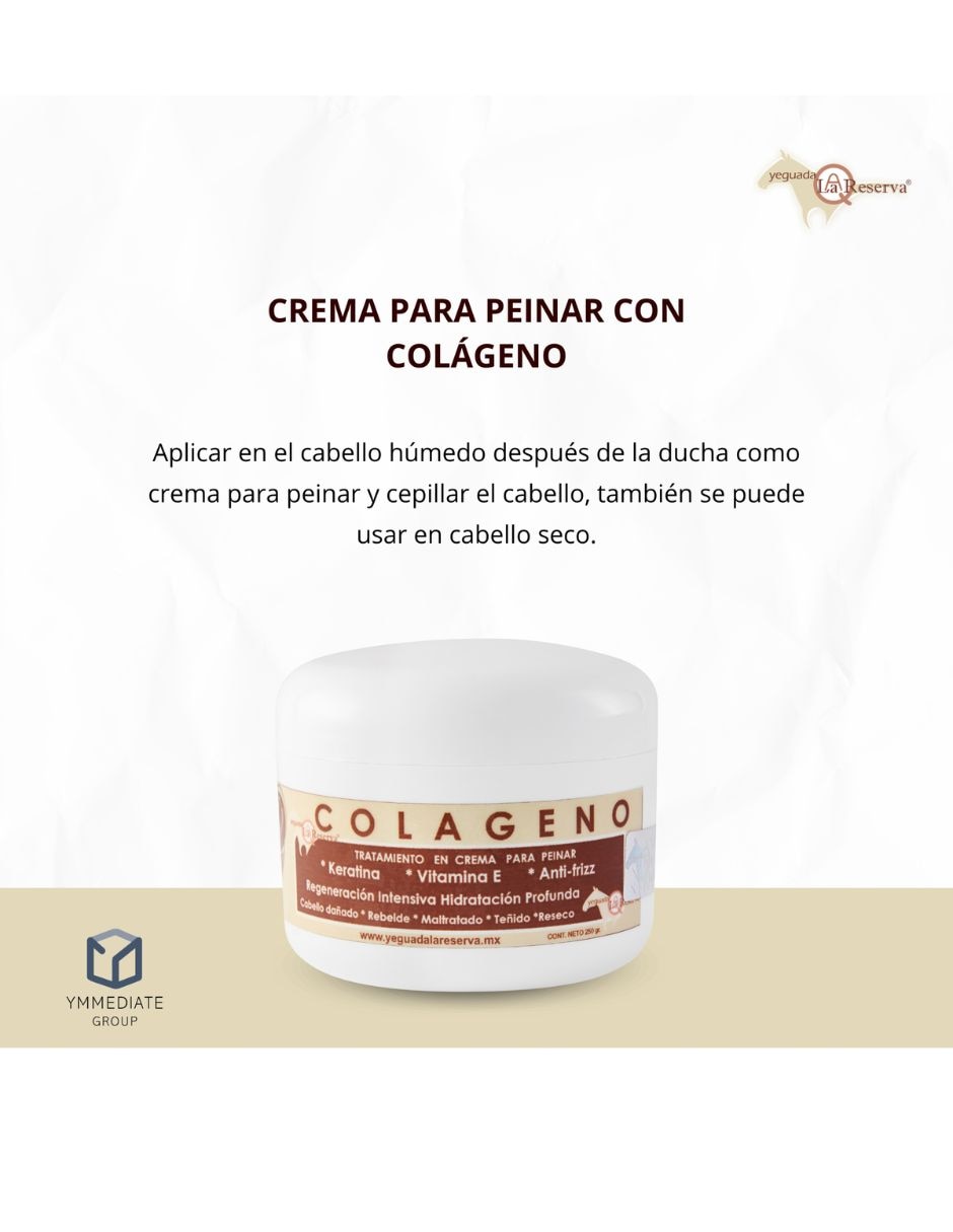 Crema para peinar todo tipo de cabello colágeno Yeguada La Reserva para antifrizz