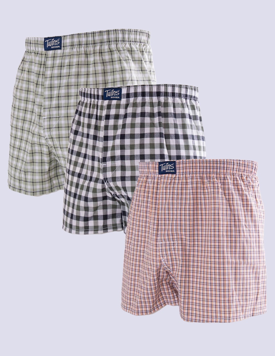 Bóxer twins de algodón para hombre 3 piezas
