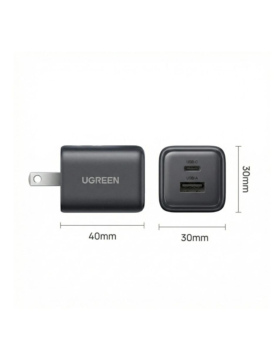 Cargador de pared de 20 W USB tipo A + USB tipo C rápido 5