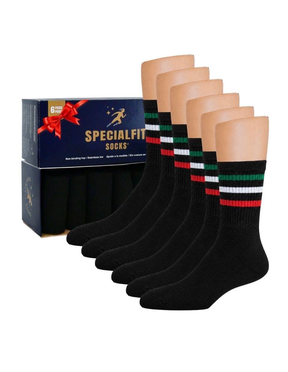 Set calcetines media pantorrilla México comfort de algodón para hombre 6 pares