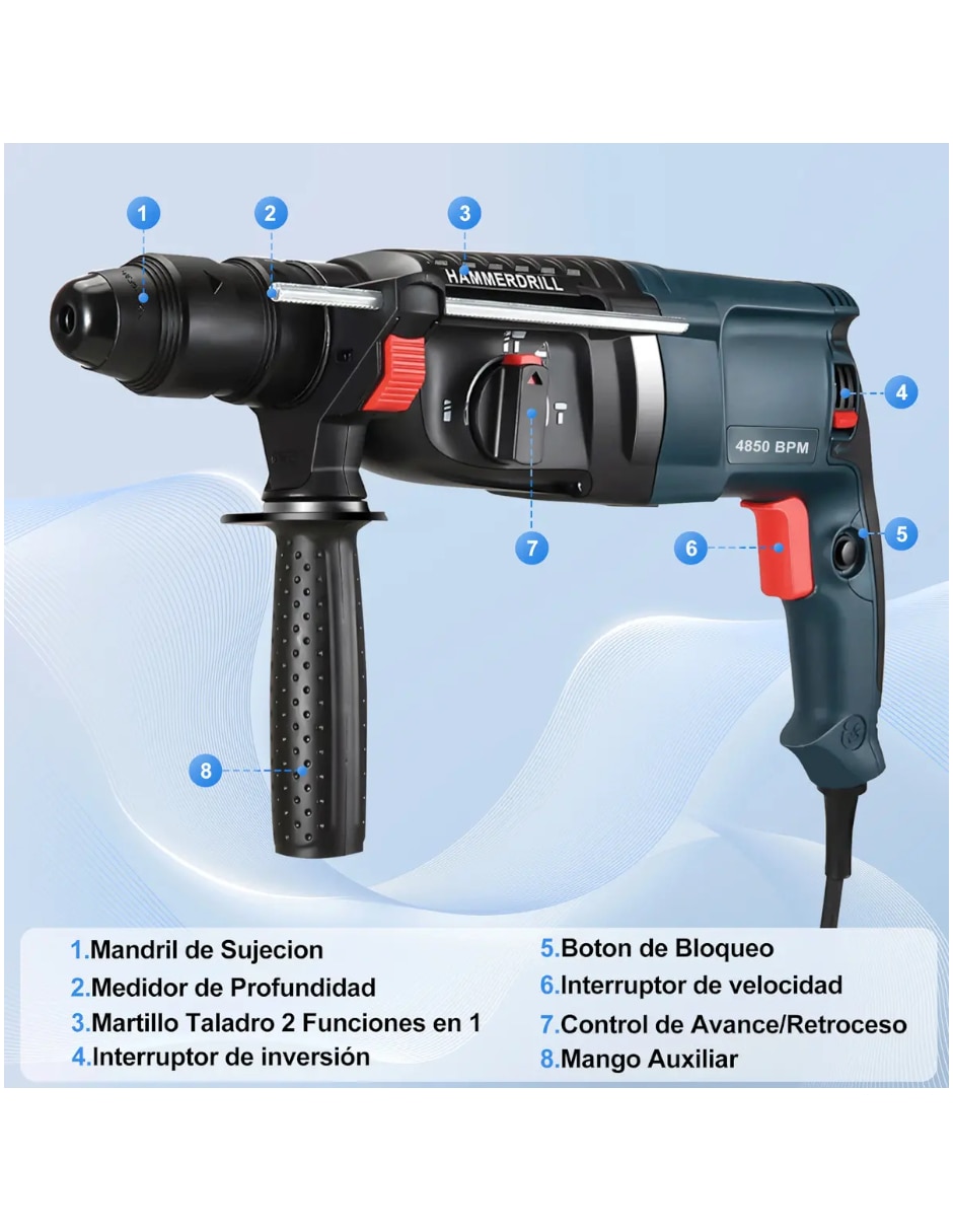 Rotomartillo y accesorios Genérica 1200 W 10 piezas