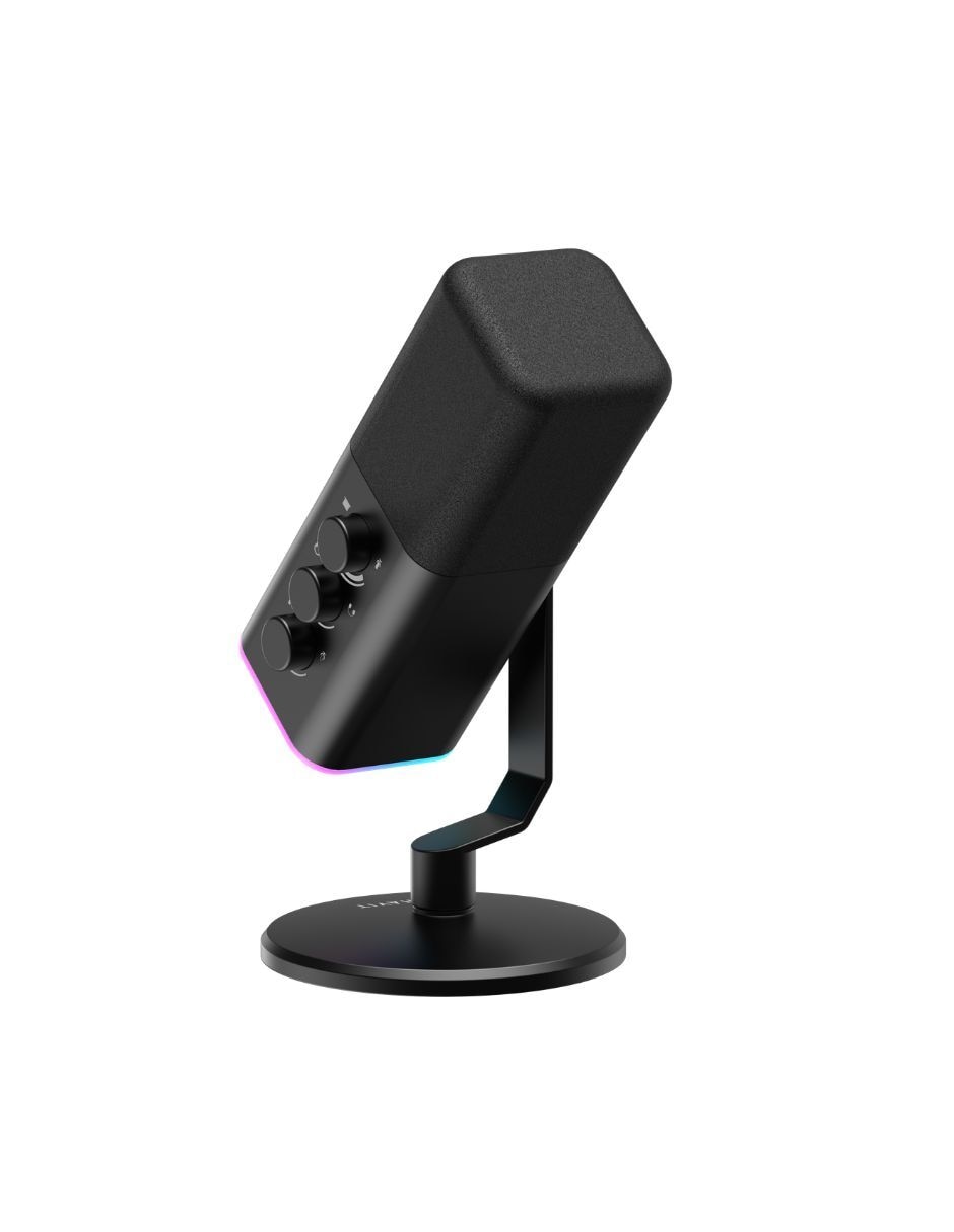 Micrófono gaming alámbrico Havit Micrófono GK71, Luz RGB, Cancelación de Ruido y Tecla de Silencio Táctil Negro