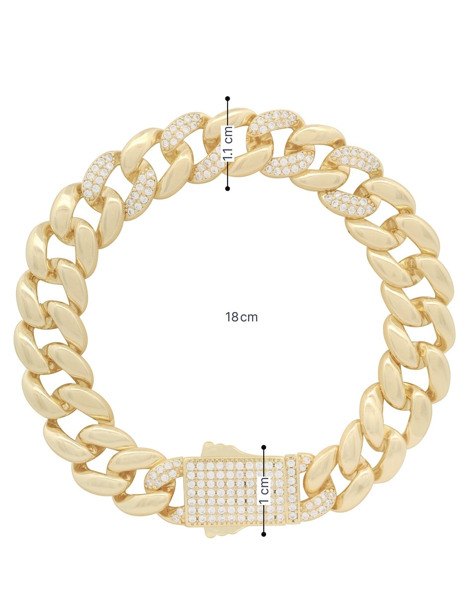 Pulsera 18 k con acabado 6