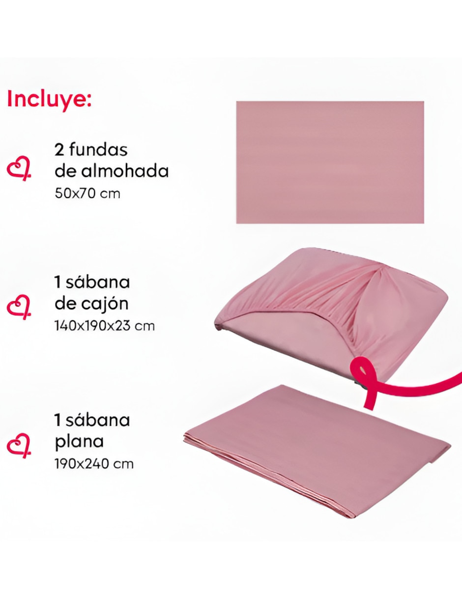 Juego de sábanas de 100% algodón 2