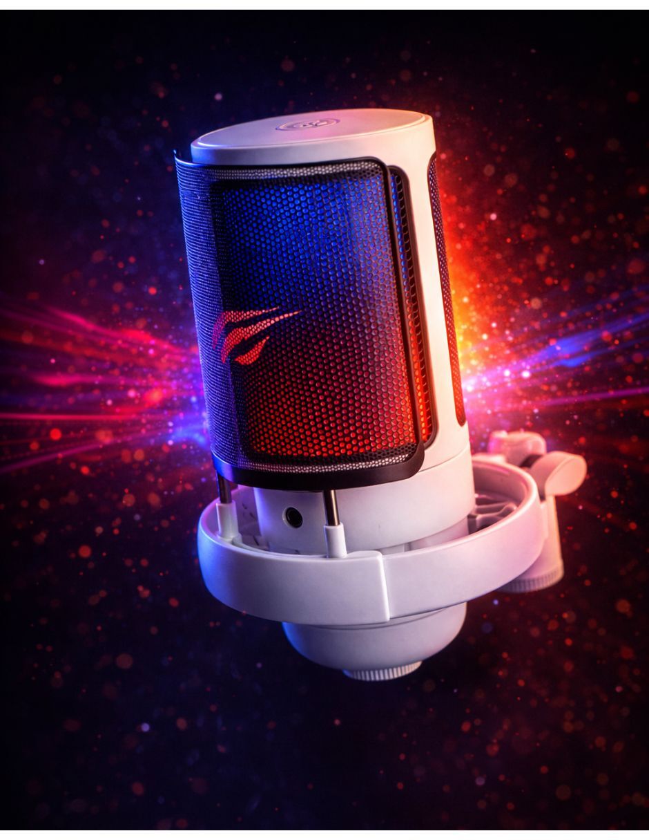 Micrófono gaming alámbrico Havit Gamer Havit gk50 rgb-24 bits/192 khz-cardioide-cancelación de ruido-usb tipo c +