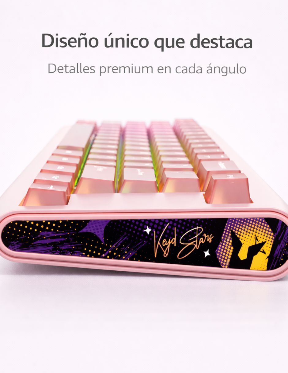 Teclado gamer Usb-a 2.0 qwert inglés con interruptor optomecánico Havit teclado havit gamenote kb896l x vks para computadora rosa