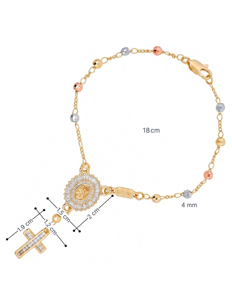 Pulsera 18 k con acabado 6