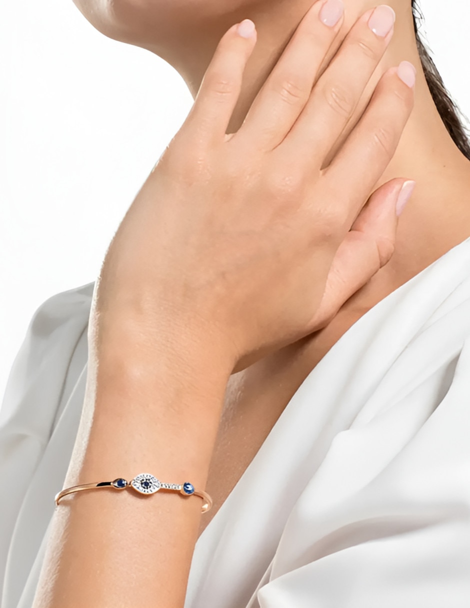Pulsera xtellar de oro rosa 14 k con acabado