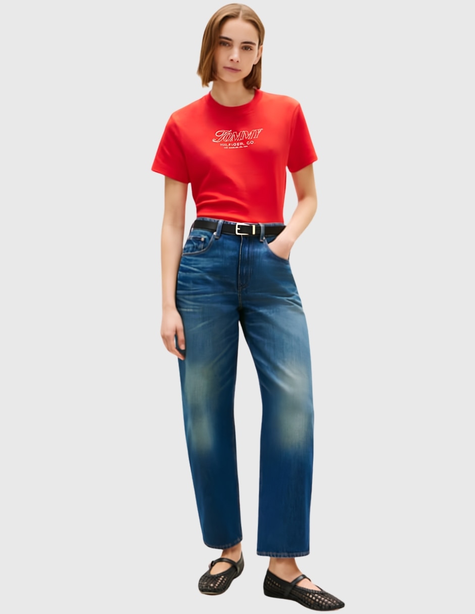 Playera manga corta cuello redondo para mujer 4