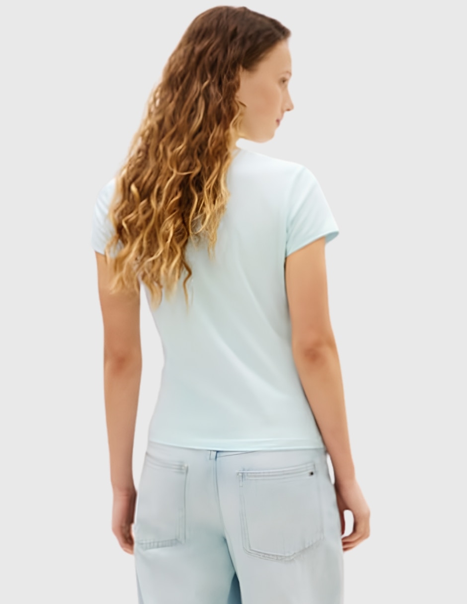 Playera manga corta Tommy Hilfiger cuello redondo para mujer