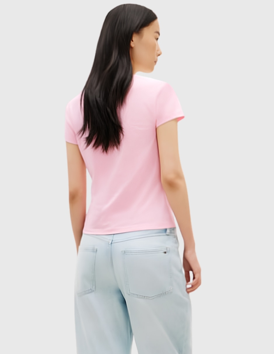 Playera manga corta cuello redondo para mujer 3