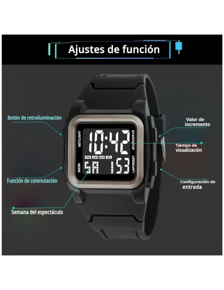 Reloj pulsera unisex reloj digital 2