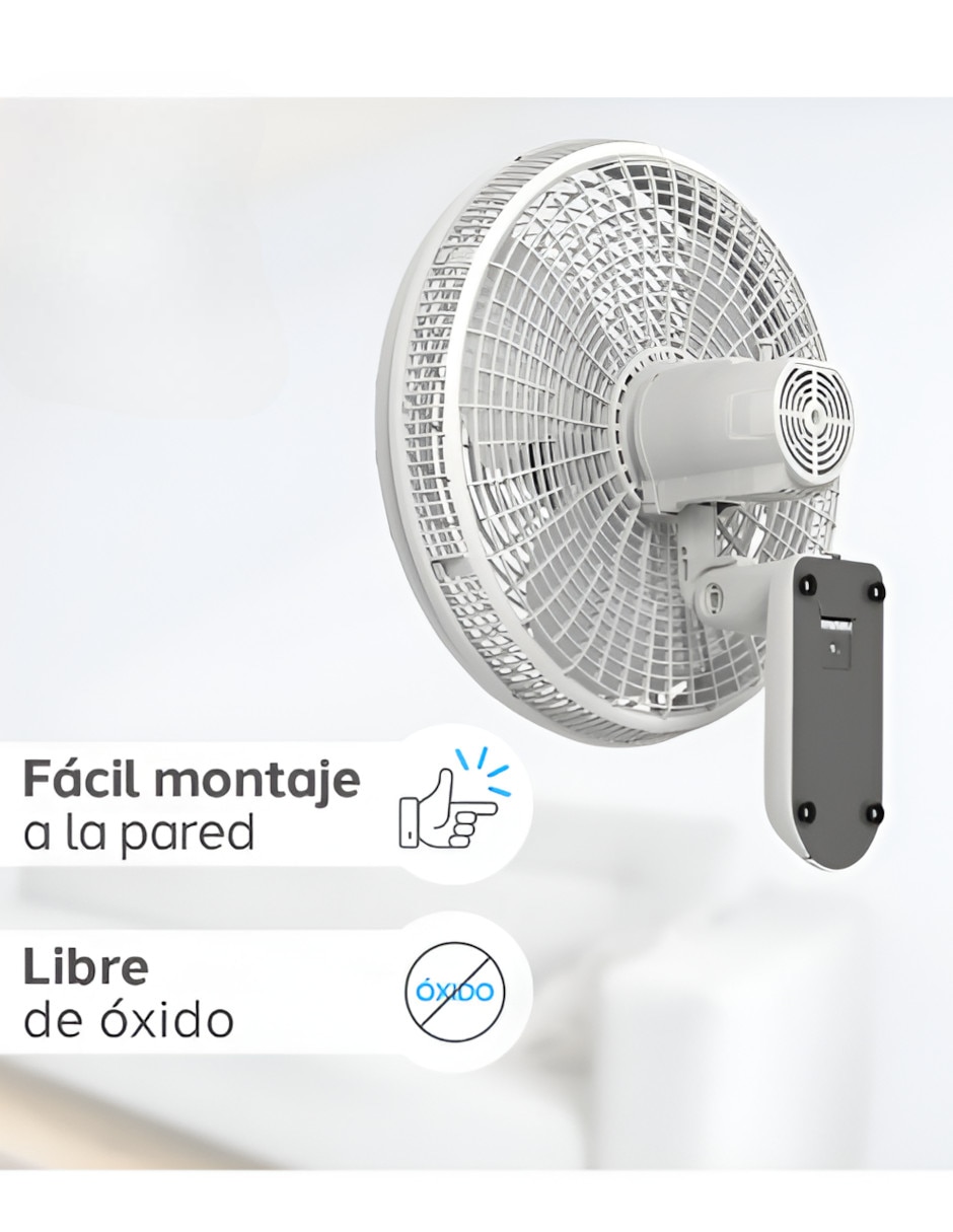 Ventilador de pared con control remoto 3 velocidades 2