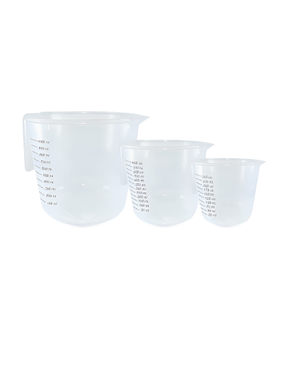 Set taza medidora de plástico 3 piezas