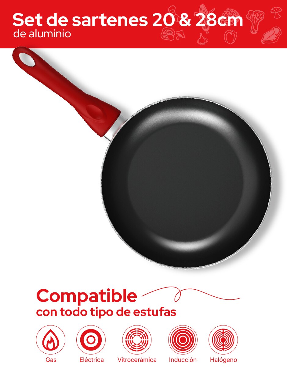 Sartén de aluminio 2 piezas 8