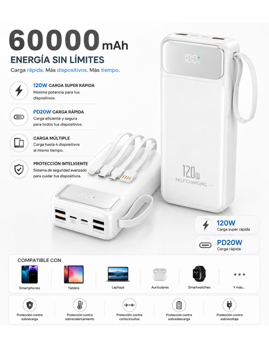 Batería portátil Kimhi 60000 mah ch031