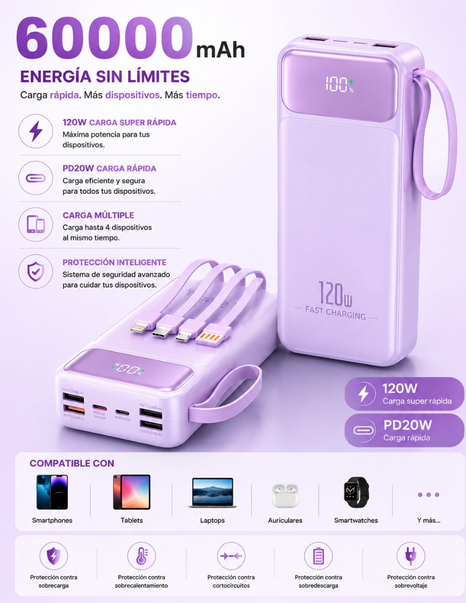 Batería portátil Kimhi 60000 mah ch031