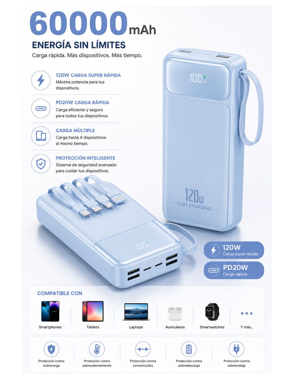 Batería portátil Kimhi 60000 mah ch031