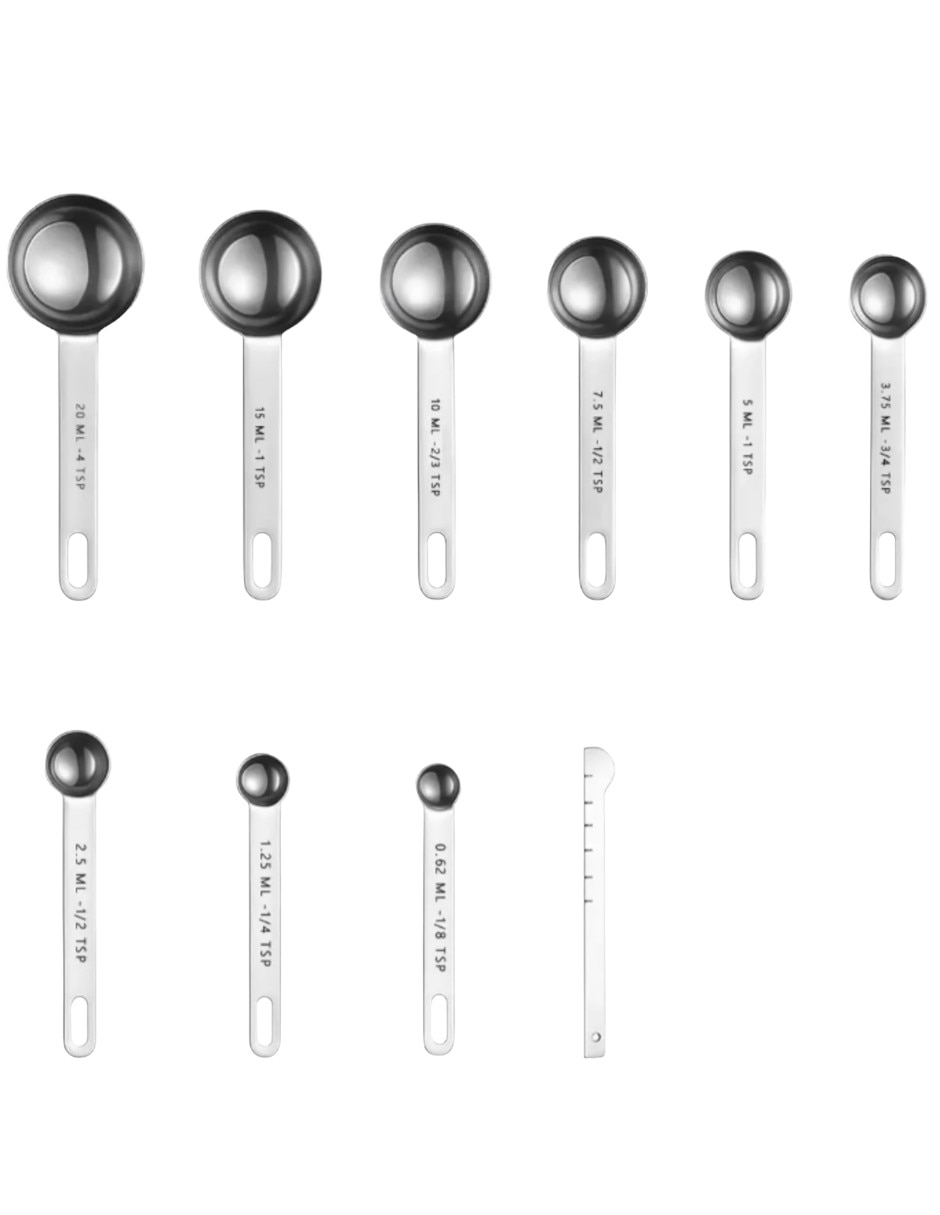 Set cucharas medidoras acero inoxidable 9 piezas