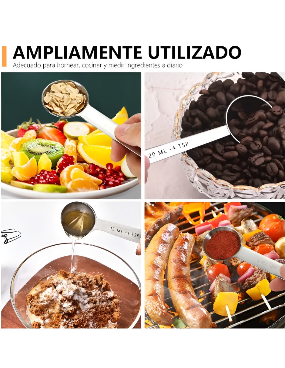 Set cucharas medidoras Xtellar acero inoxidable 9 piezas