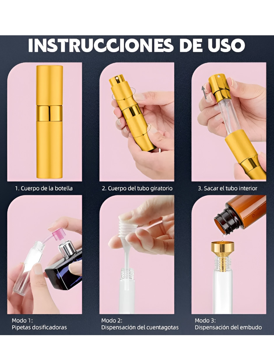 Botella para perfume recargable Xtellar para mujer
