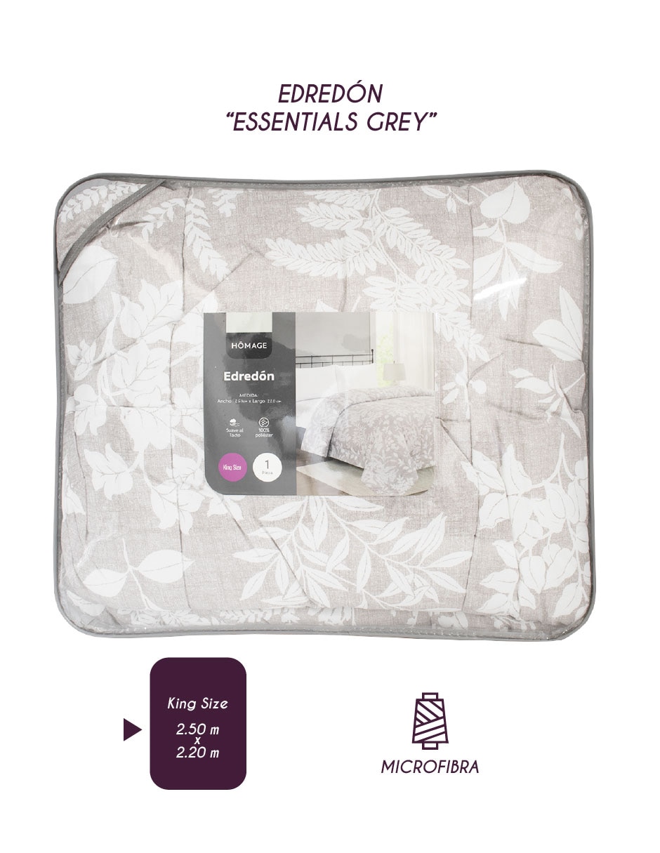 Edredón essentials gray flora 2