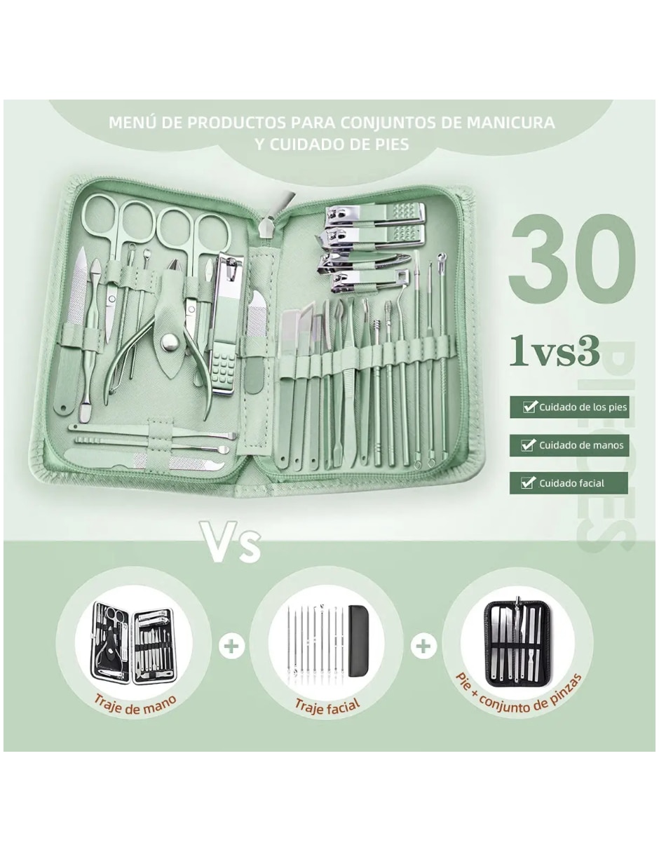 Set manicure y pedicure manual con 25 piezas 4