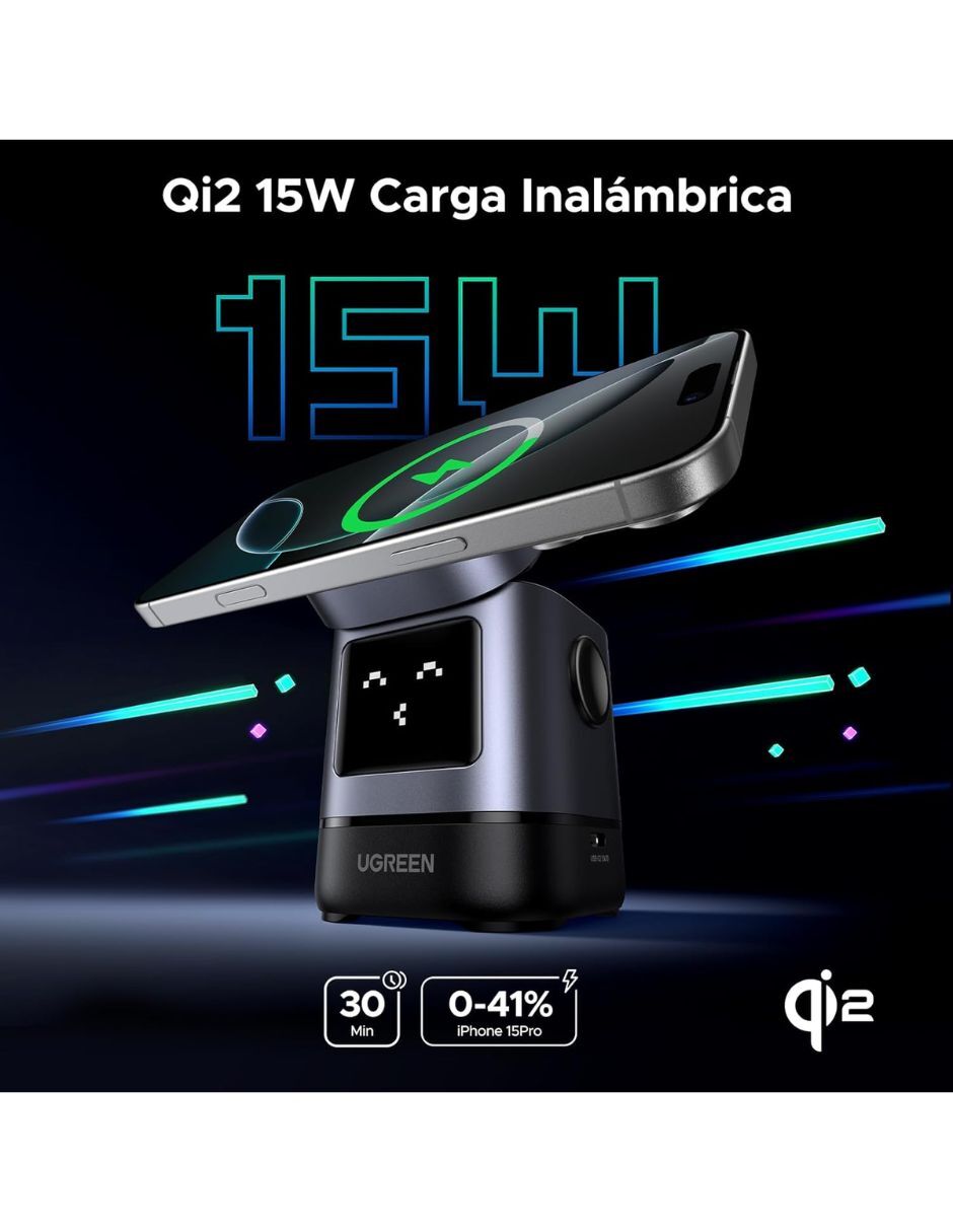Cargador inalámbrico de 15 W USB tipo C 3