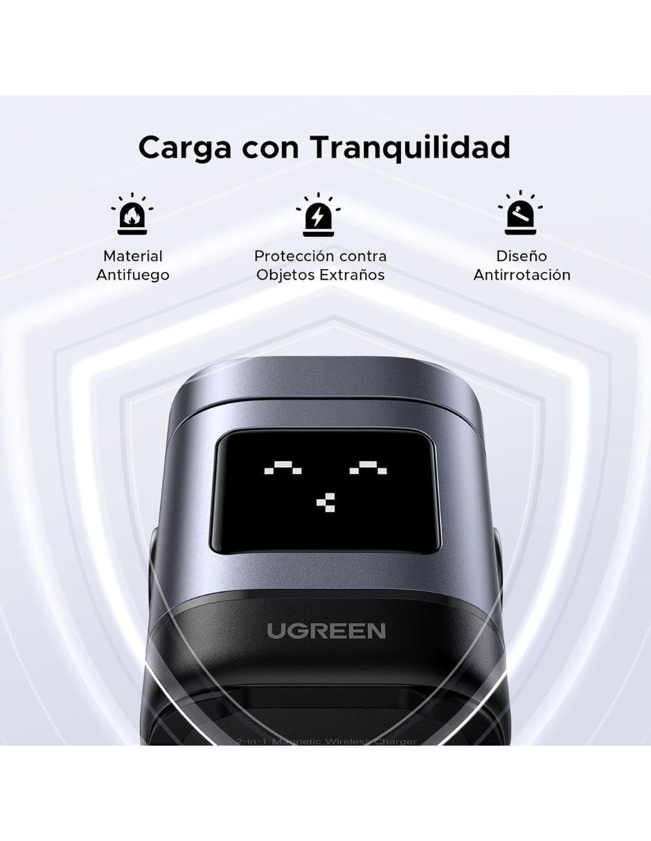 Cargador inalámbrico de 15 W USB tipo C 9