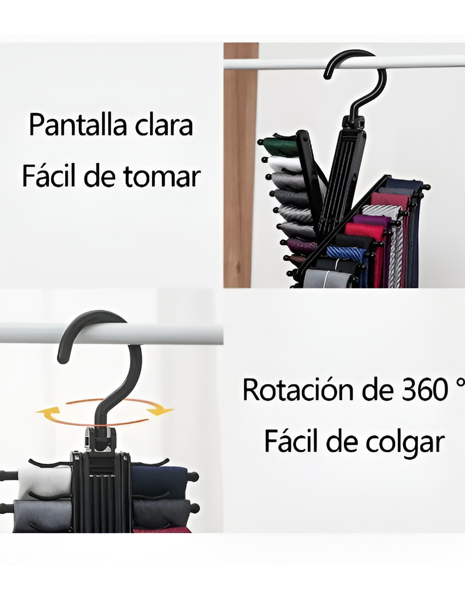 Gancho para corbatas Xtellar de plástico 4 piezas