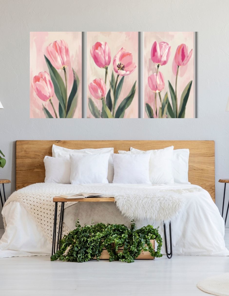 Cuadro decorativo Tulipanes Rosas 9