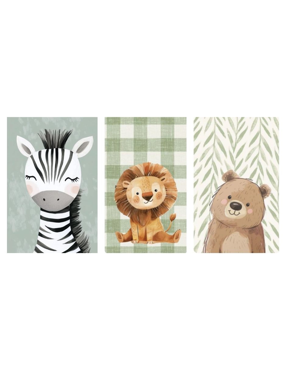Cuadro decorativo Animales Tonos Verdes Cuadro decorativo Animales Tonos Verdes