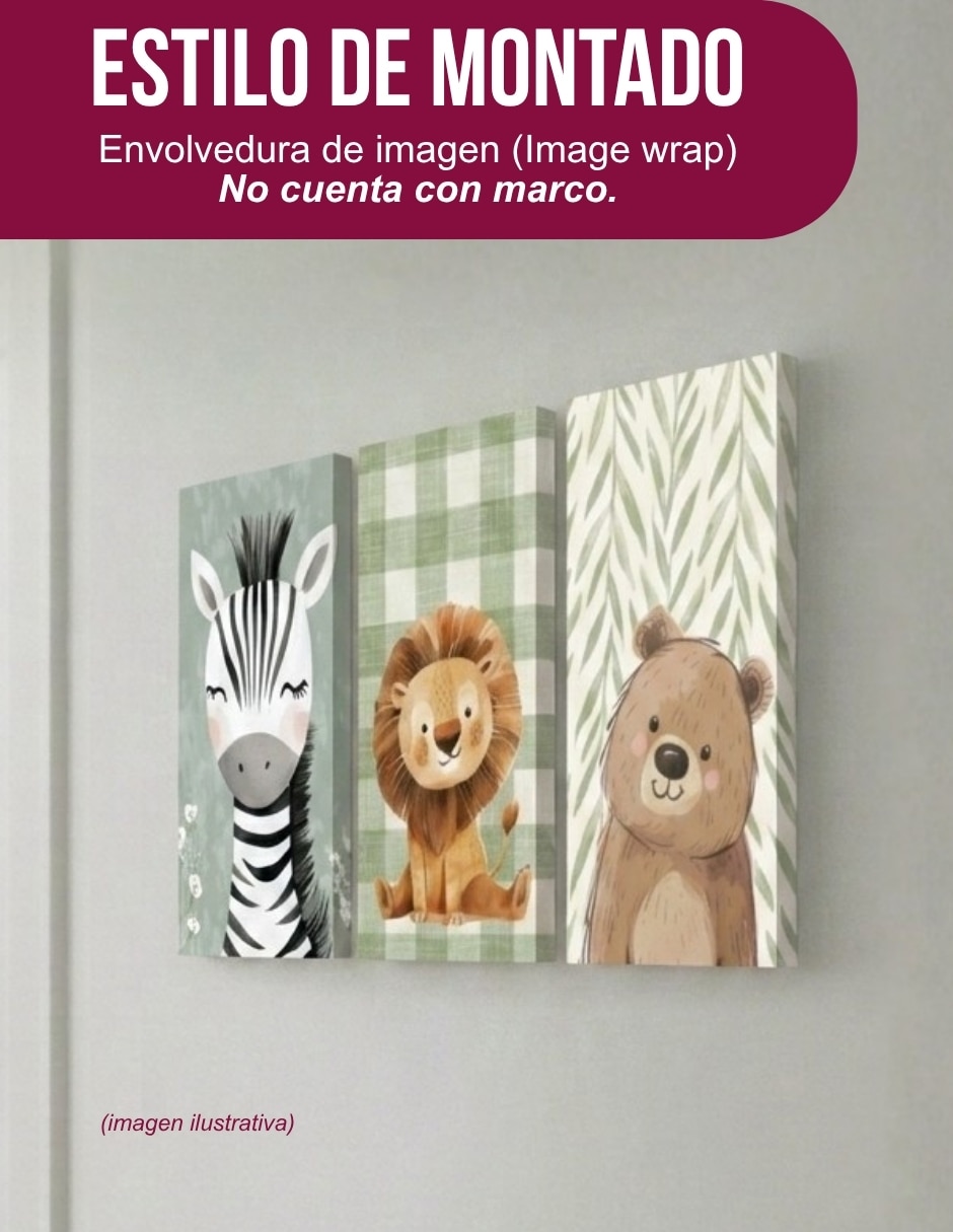 Cuadro decorativo Animales Tonos Verdes 2