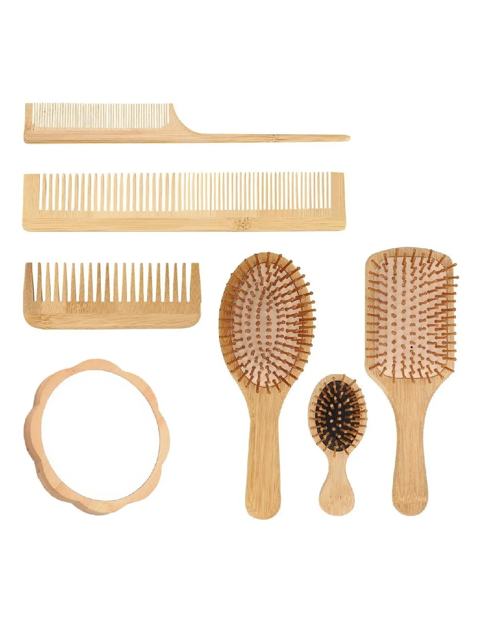 Set de cepillo para cabello de bambú Set de cepillo para cabello de bambú