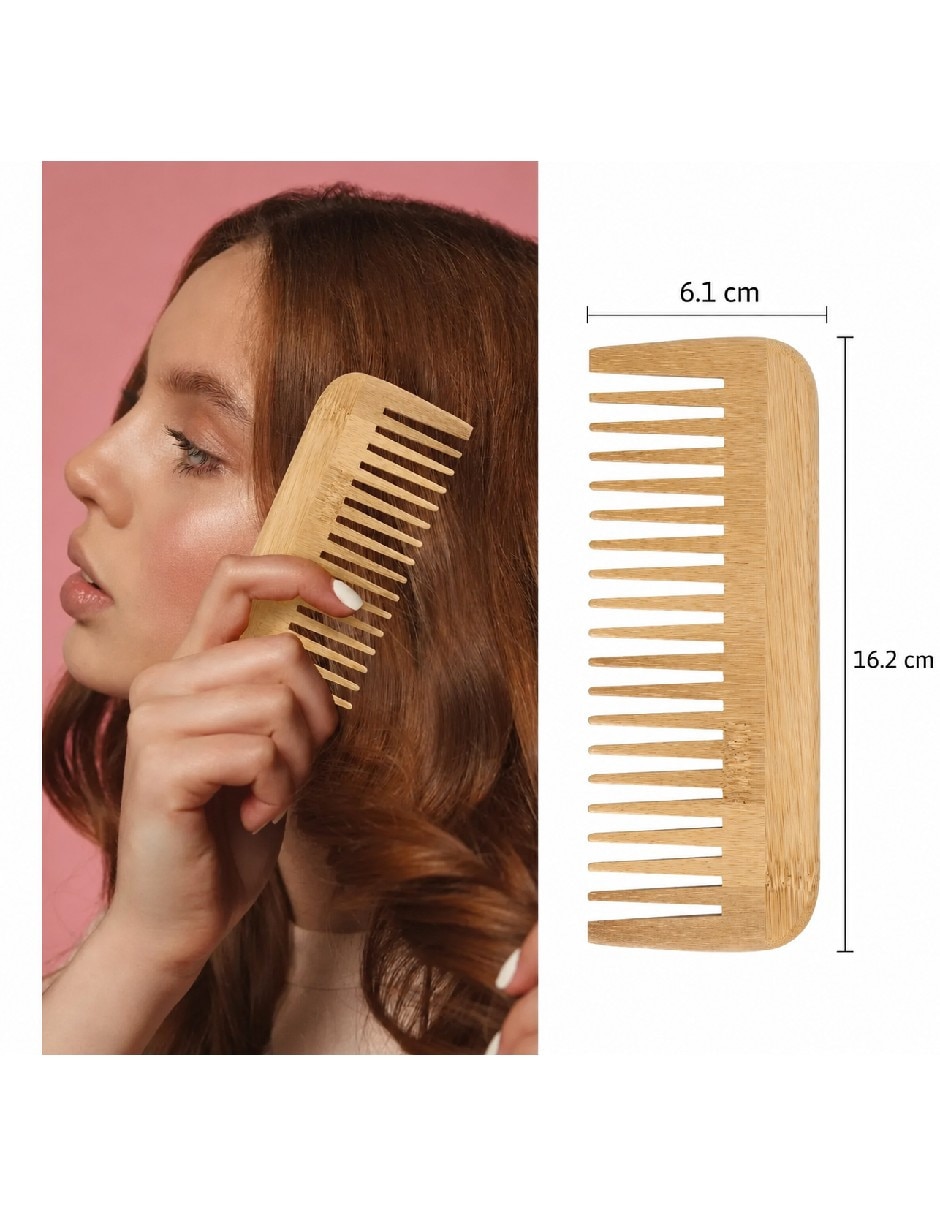 Set de cepillo para cabello de bambú 4