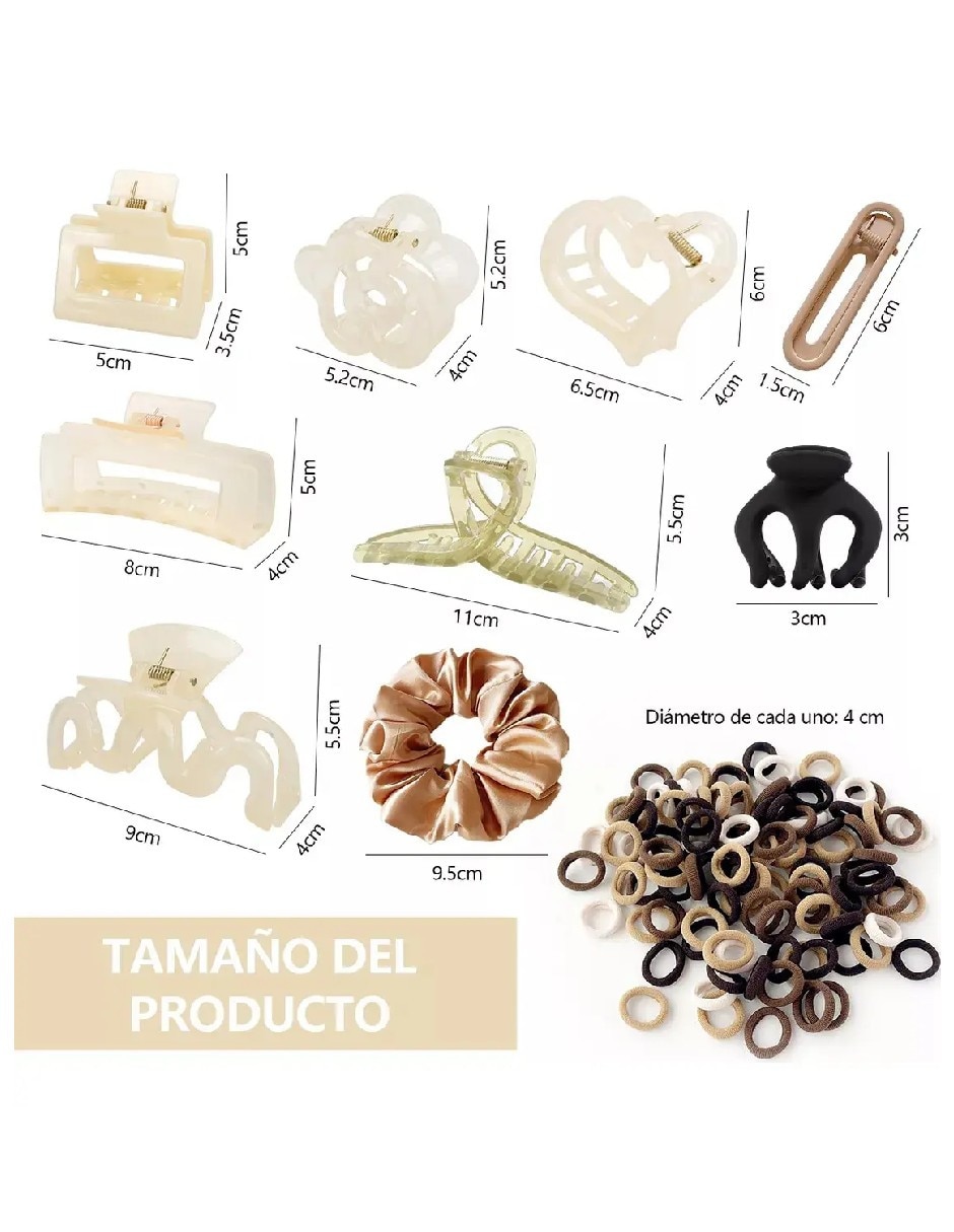 Set de pinzas para el cabello de plástico 3