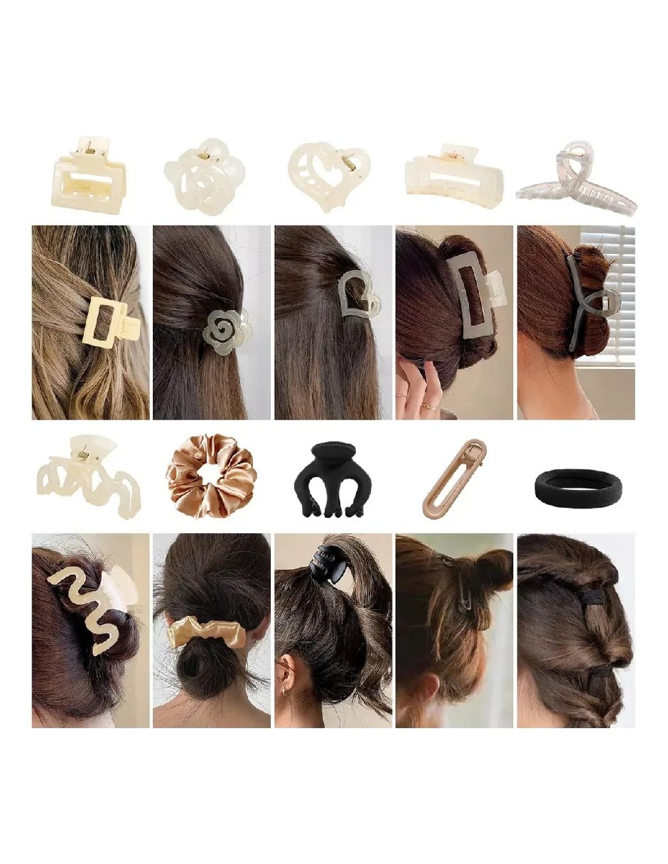 Set de pinzas para el cabello de plástico 2
