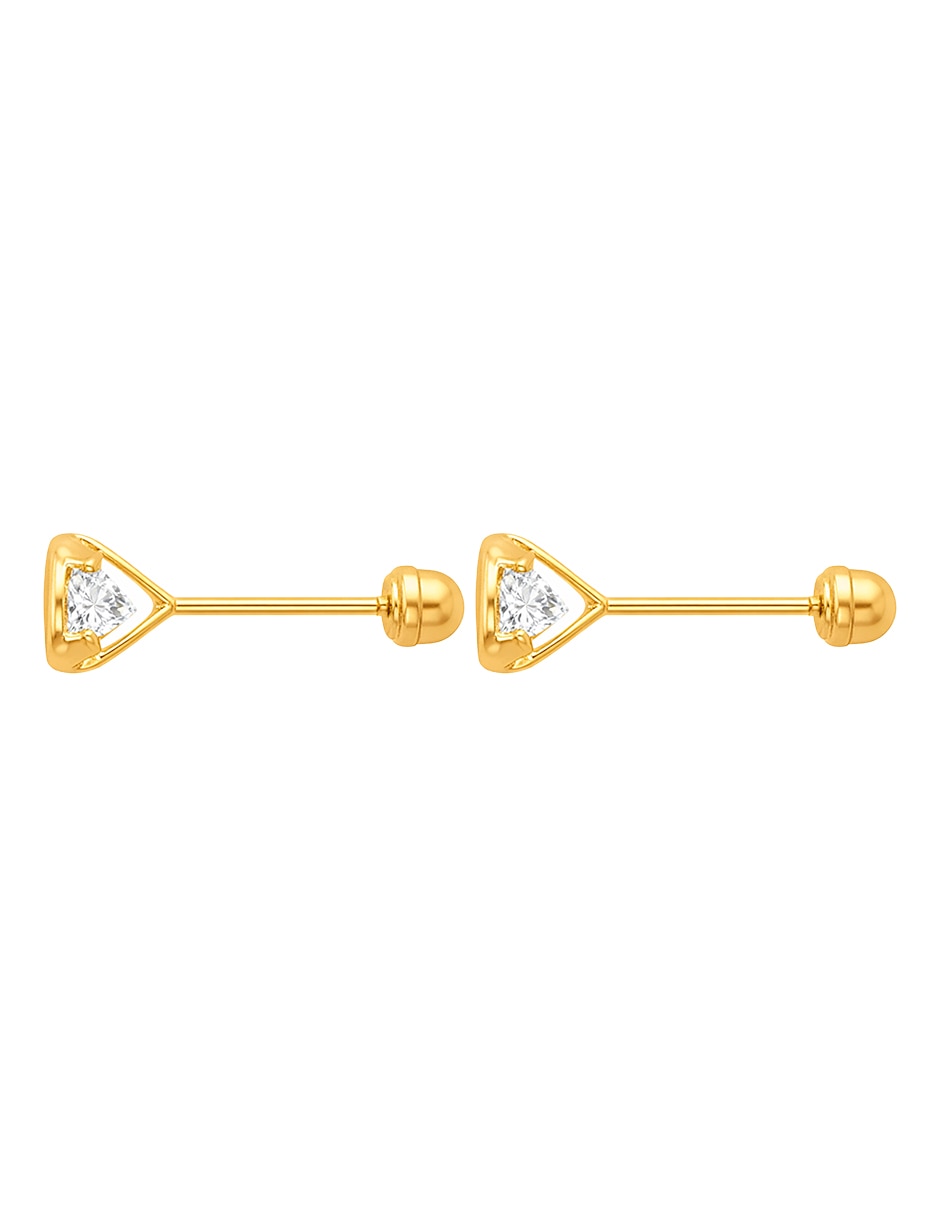 Broqueles circulares de oro 14 k con acabado brillante zirconia 2